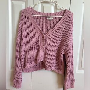 Pink American Eagle V-Neck Button-Up Cardigan